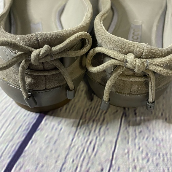 Ecco Gray Leather & Suede Ballet Flats Size 36 (6) - Picture 6 of 12